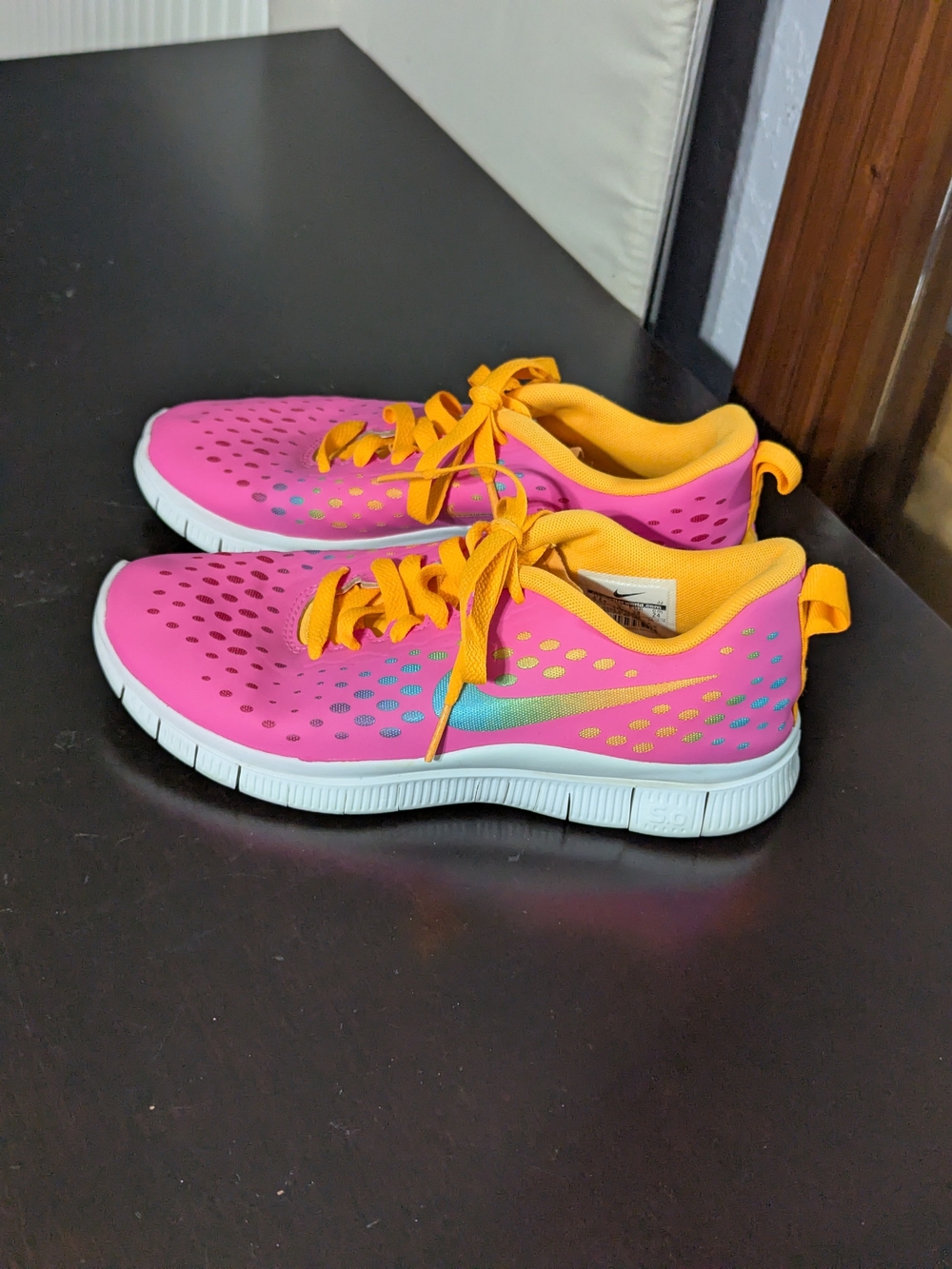 Pink and Yellow Athletic Sneakers